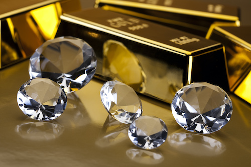 Edelmetalle Gold und Diamanten